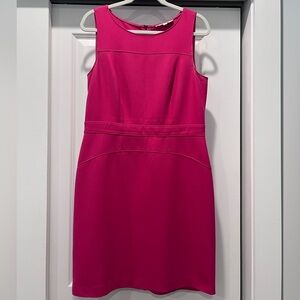 Ann Taylor Loft Bright Pink Scuba Dress